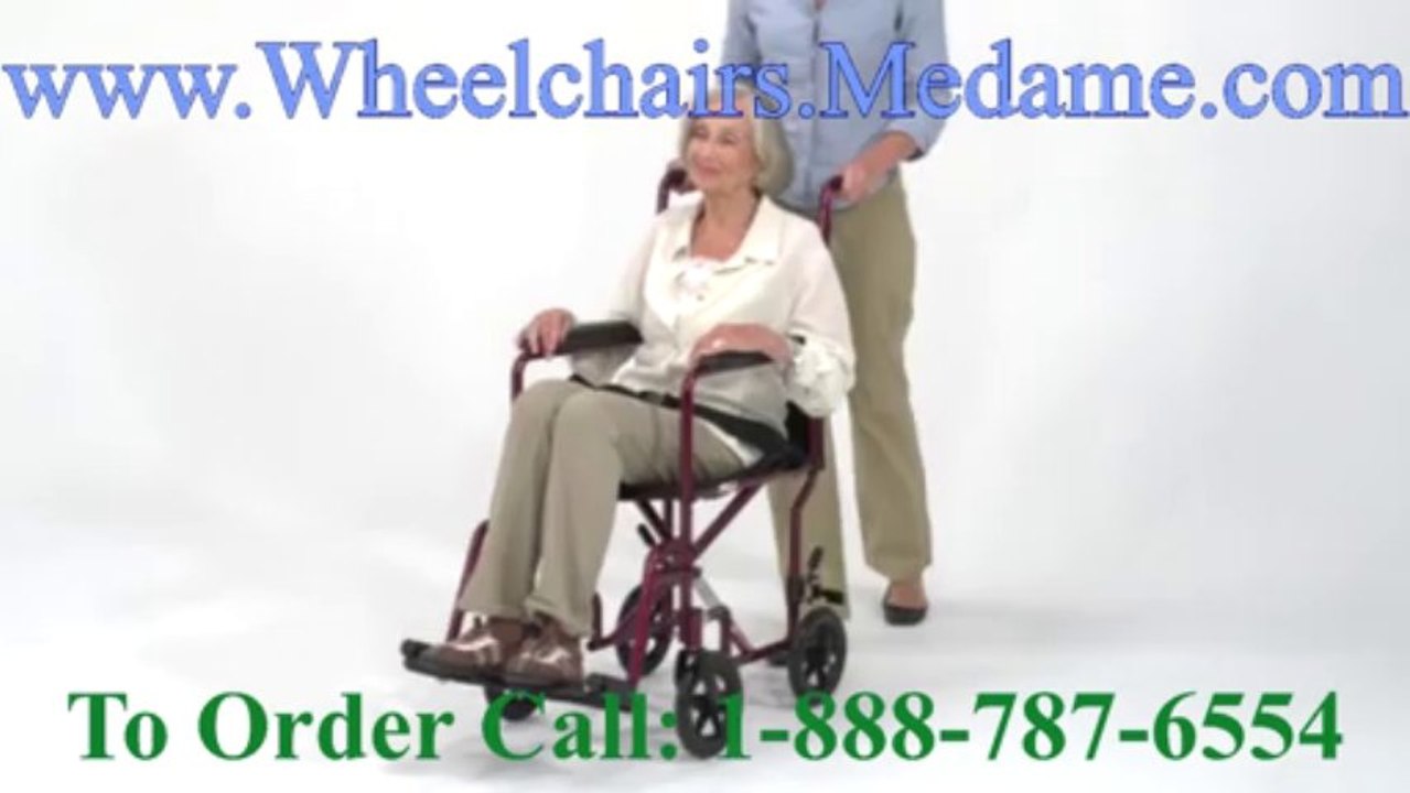 17 Inch Seat Blue Wheeled Transport Chair
