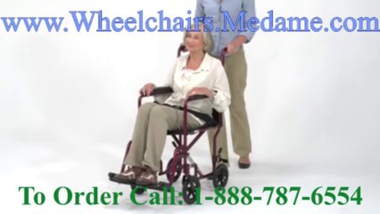 17 Inch Seat Blue Wheeled Transport Chair
