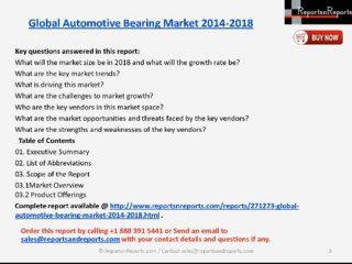 Global Automotive Bearing Market 2014-2018