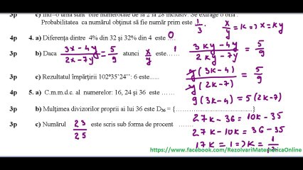 Clasa a VI -a - Teza matematica Sem I - model 1 - partea a III-a