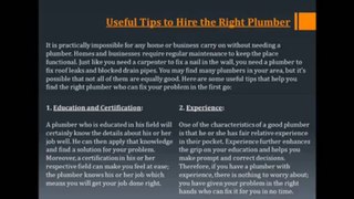 Useful Tips to Hire the Right Plumber