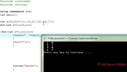 C++ in Hindi Urdu -19 Array Initialization Part 2