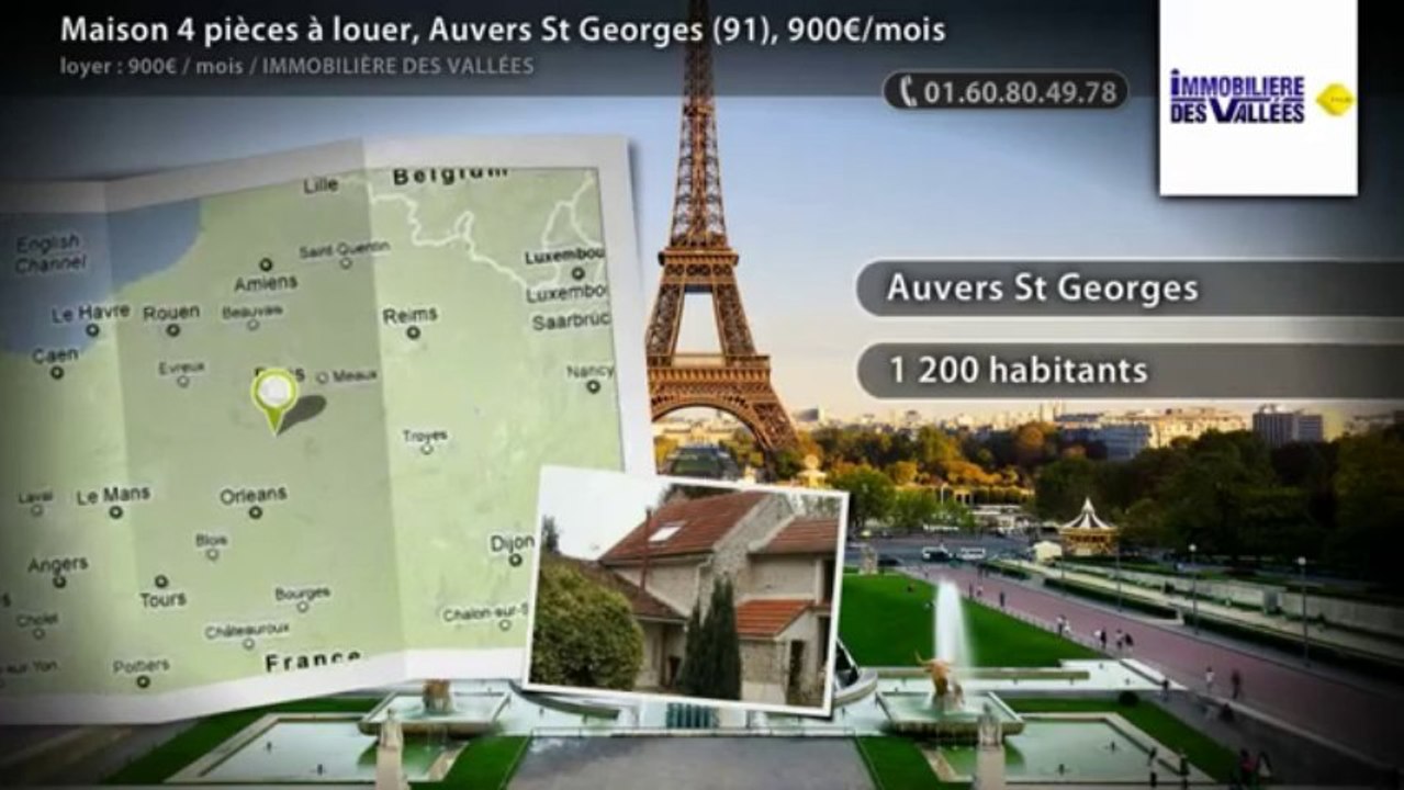 Maison 4 pièces à louer, Auvers St Georges (91), 900€_mois