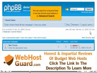 Use the search tool in phpBB by VodaHost web hosting