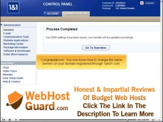 1and1 com  - Changing name servers - Adult-Hosting.com