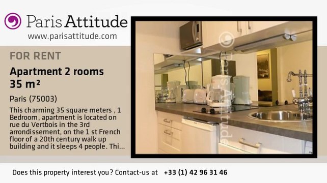 1 Bedroom Apartment for rent - Temple, Paris - Ref. 8095