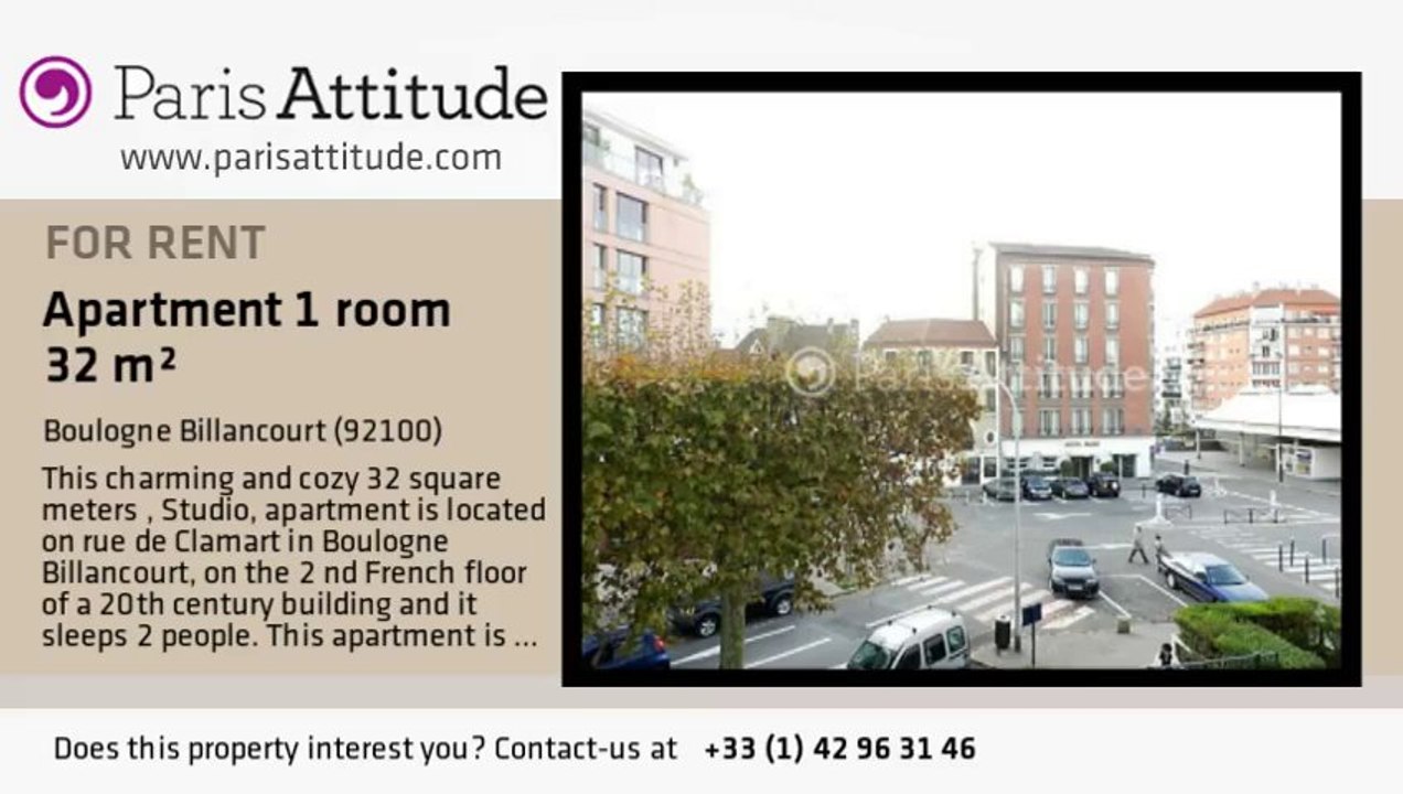 Studio Apartment for rent - Boulogne Billancourt, Boulogne Billancourt - Ref. 7876