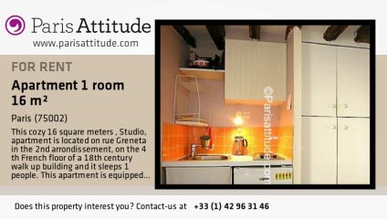 Studio Apartment for rent - Montorgueil, Paris - Ref. 5885