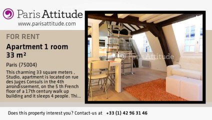 Studio Apartment for rent - Hôtel de Ville, Paris - Ref. 8074