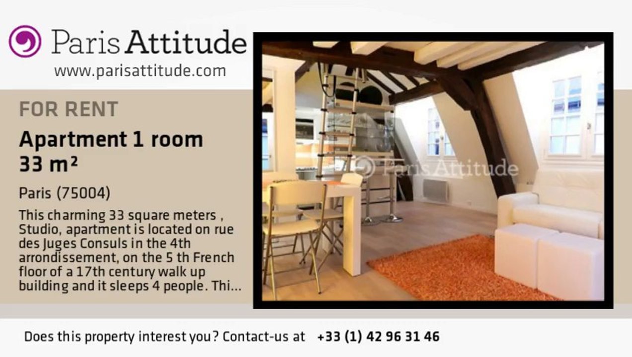 Studio Apartment for rent - Hôtel de Ville, Paris - Ref. 8074