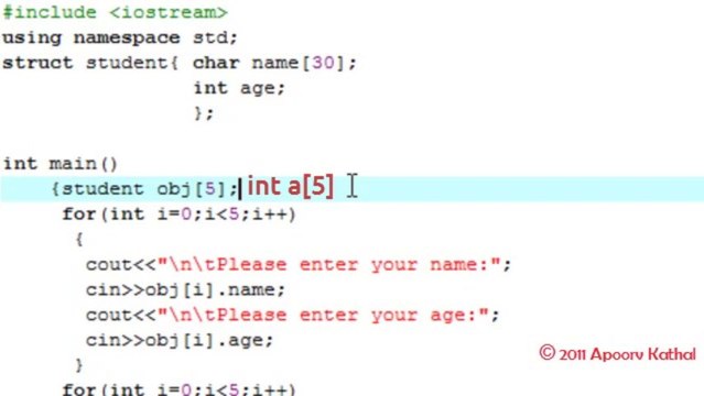 C++ in Hindi Urdu -28 Structures Part 4-Arrays of Structures