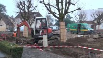 La place Saint-Amâtre premier évêque d'Auxerre en travaux