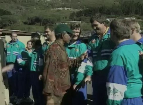 Nelson Mandela meets the Springboks