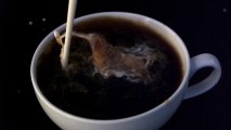 Creamer Poured Into Coffee In Super Slow Motion!!