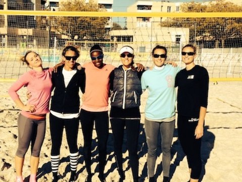 Training session beach volley à montpellier en décembre 2013