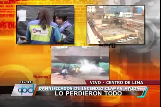 Damnificados del incendio en el Centro reciben ayuda del municipio de Lima