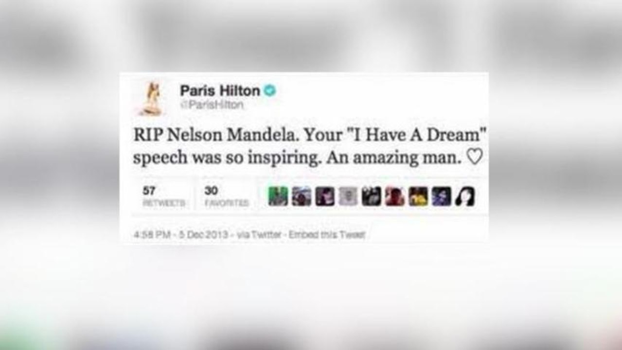 Paris Hilton Tweet Confusing Nelson Mandela With MLK Jr. Is Fake