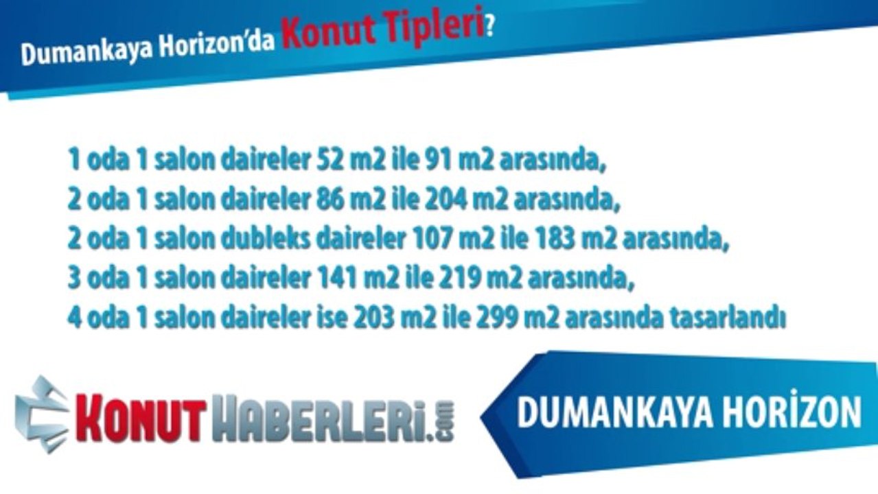 Dumankaya Horizon Nerede ? Fiyatlar ? Konut Tipleri ve özellikleri