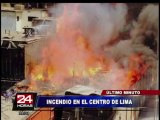 Voraz incendio consume más de 20 viviendas en el Centro de Lima (1/3)