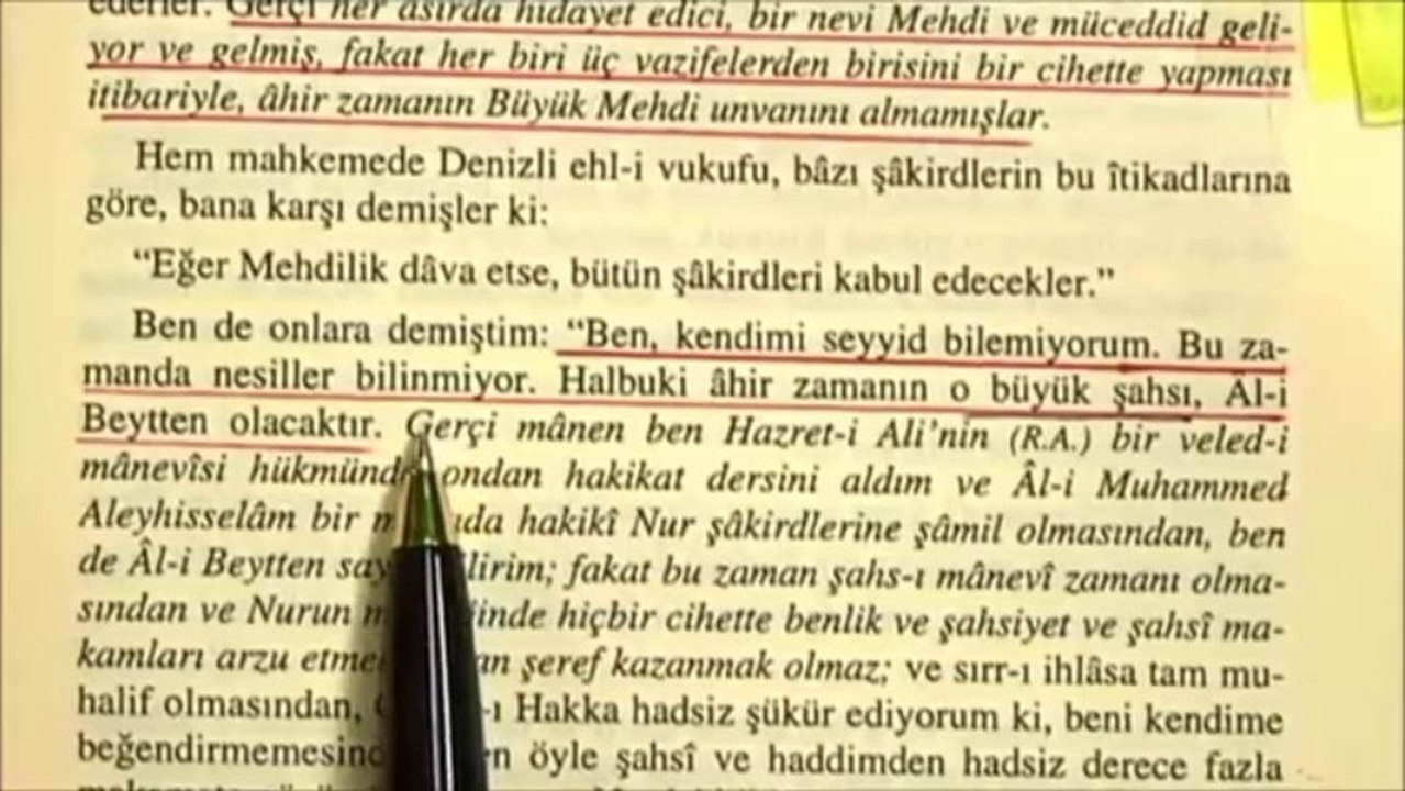 BEDİÜZZAMAN DİYOR Kİ _ BEN SEYYİD DEĞİLİM AMA MEHDİ SEYYİD OLACAK