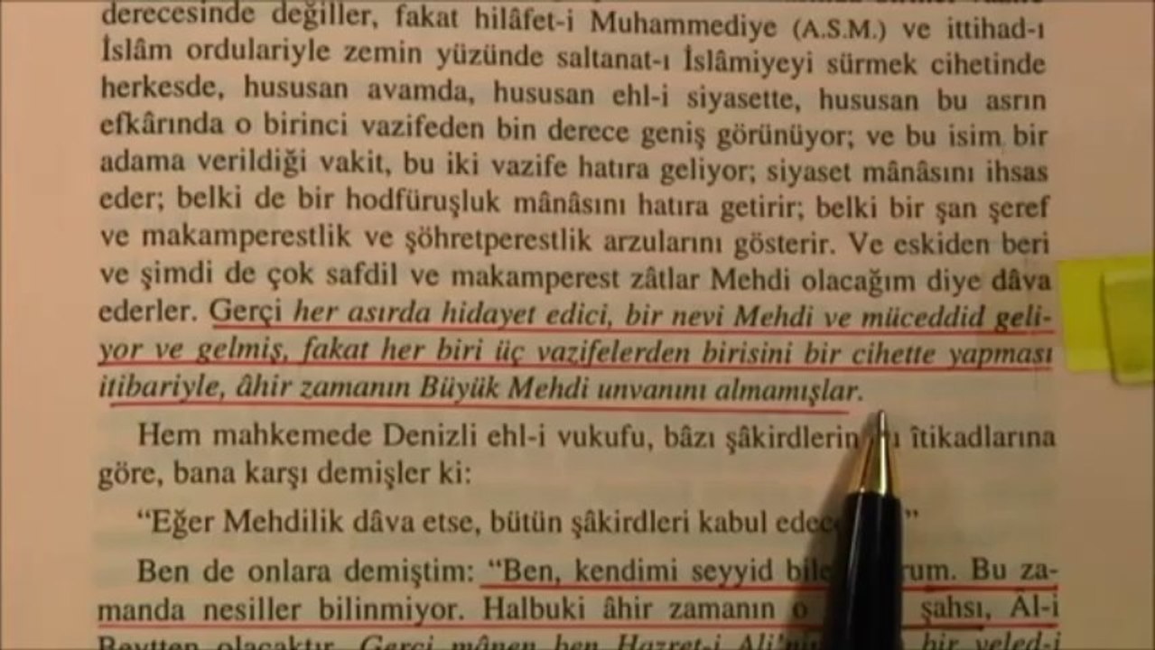 BEDİÜZZAMAN DİYOR Kİ ;  MEHDİ'NİN 3 GÖREVİ VARDIR