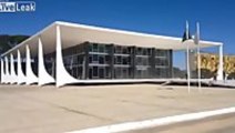 Brazilian Air Force Mirrages Break windows on government building