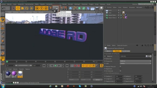 Como hacer un texto 3D y un poco de la interfaz de cinema 4D R14 #1_ @AdobeRD