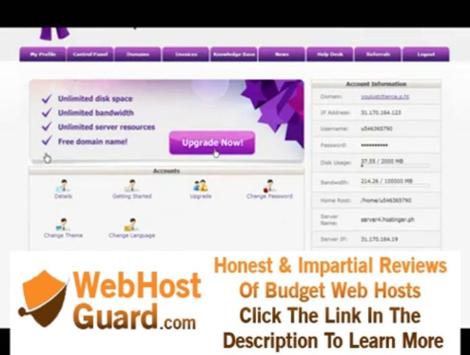 100% Free Web Hosting with HOSTINGER