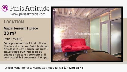 Appartement Alcove Studio à louer - St Germain, Paris - Ref. 5292