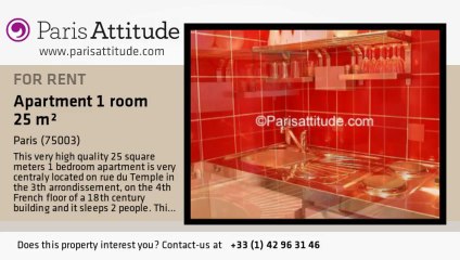 Studio Apartment for rent - Temple, Paris - Ref. 513