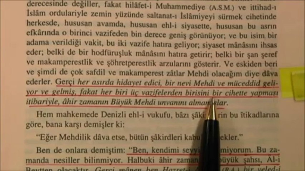 BEDİÜZZAMAN DİYOR Kİ : MEHDİ'NİN 3 GÖREVİ VARDIR
