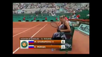 Roland Garros 2010 1st Round Highlight Maria Sharapova vs Ksenia Pervak