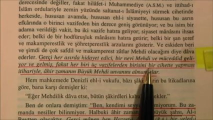 BEDİÜZZAMAN DİYOR Kİ : MEHDİ'NİN 3 GÖREVİ VARDIR