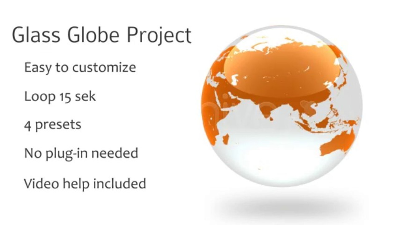 Rotating Glass Globe - After Effects Template