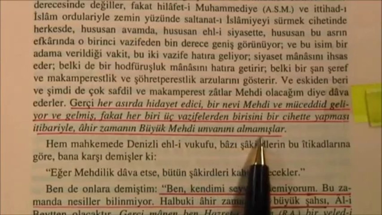 BEDİÜZZAMAN DİYOR Kİ : MEHDİ'NİN 3 GÖREVİ VARDIR
