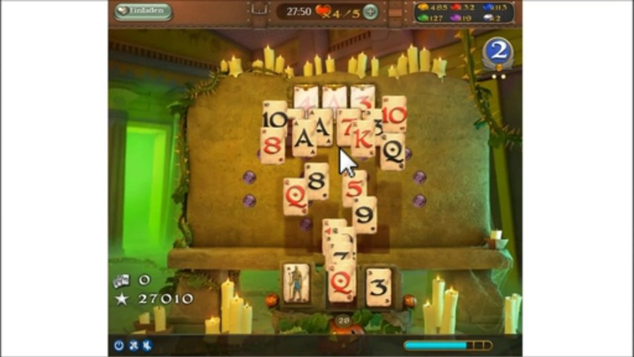 Pyramid Solitaire Saga Halloween Level 1 mit 3 Sternen