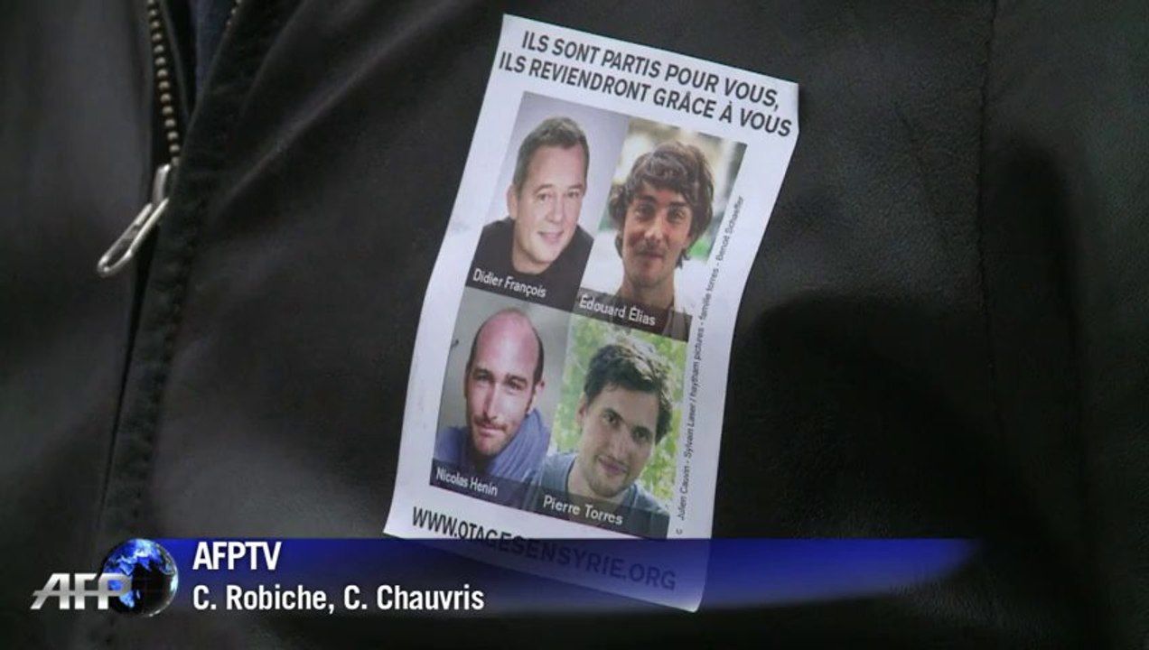 Rassemblement de soutien pour les journalistes otages en Syrie