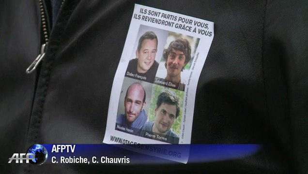 Rassemblement de soutien pour les journalistes otages en Syrie