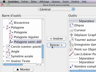Réglages de GeoGebra