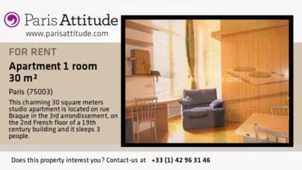 Studio Apartment for rent - Centre George Pompidou, Paris - Ref. 1212