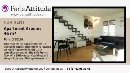 2 Bedroom Duplex for rent - Grands Boulevards/Bonne Nouvelle, Paris - Ref. 8922