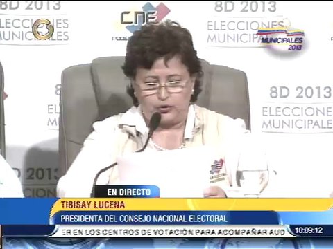 Tibisay Lucena ofreció al país los resultados irreversibles de las elecciones