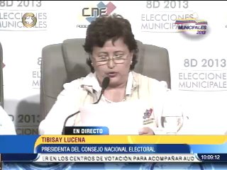Tibisay Lucena ofreció al país los resultados irreversibles de las elecciones