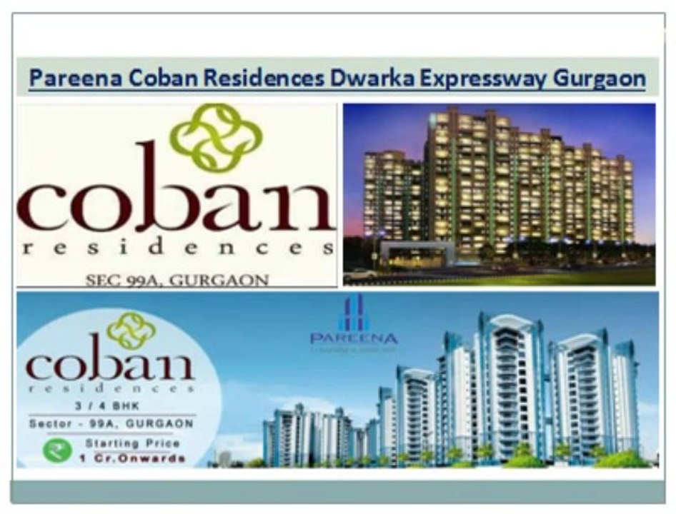 coban residences by pareena++9871424442++dwarka expressway gurgaon