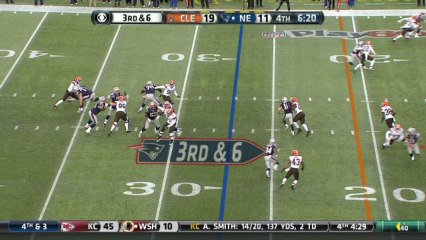 Browns defense, sack, 5-yd loss