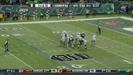 Jets defense, sack, 10-yd loss