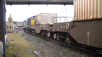 DRS 37609 tnt 37611. Heysham Nukes. Carnforth. 06/11/13