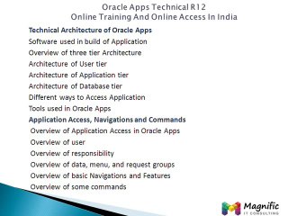 Oracle Apps Technical R12 Online Training And Online Classes-Magnific Training