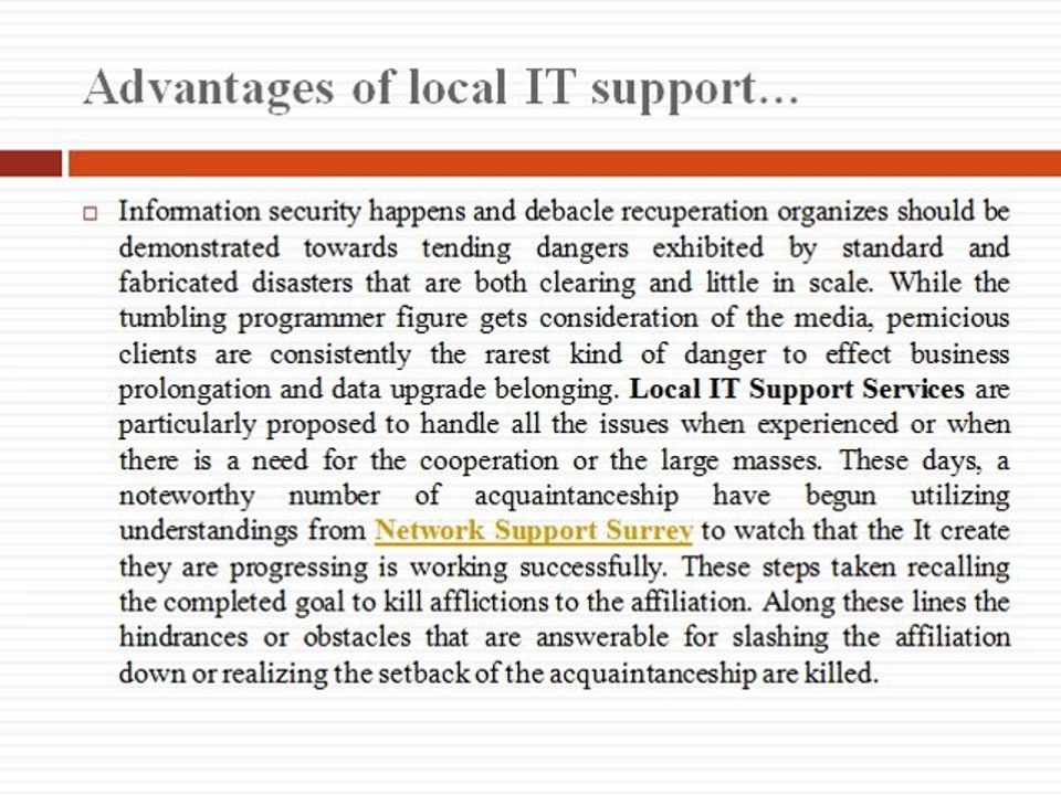 Advantages of local IT support