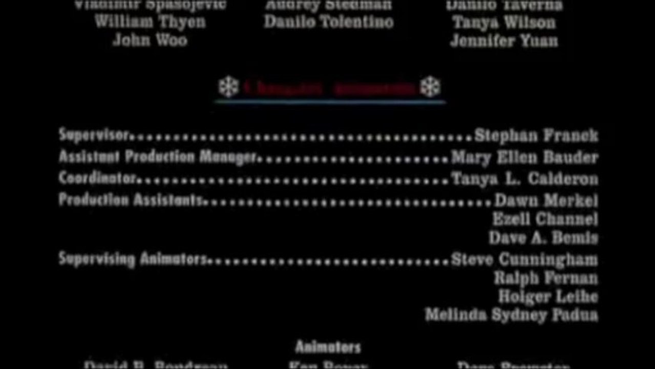 Eight Crazy Nights end credits re-do